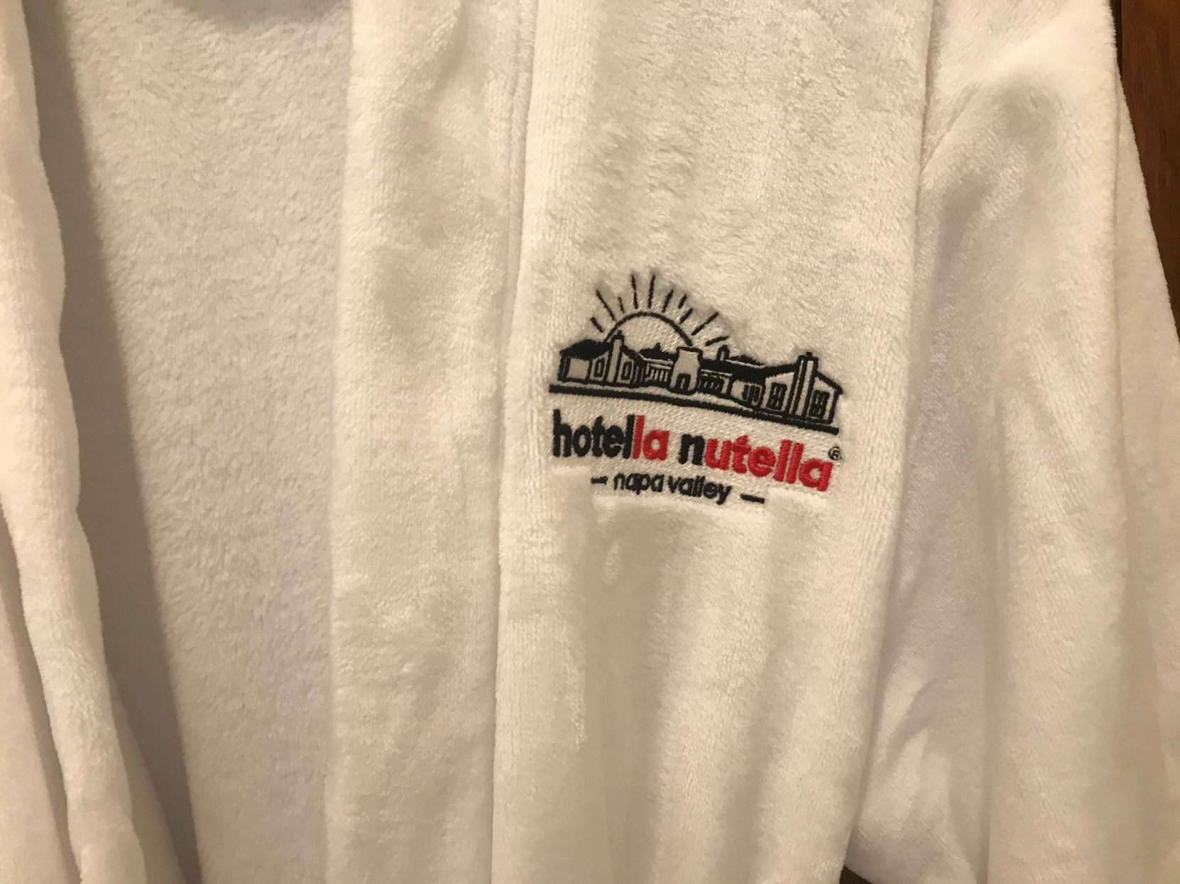 Hotella Nutella featured specially-embroidered towels and other bathroom supplies.